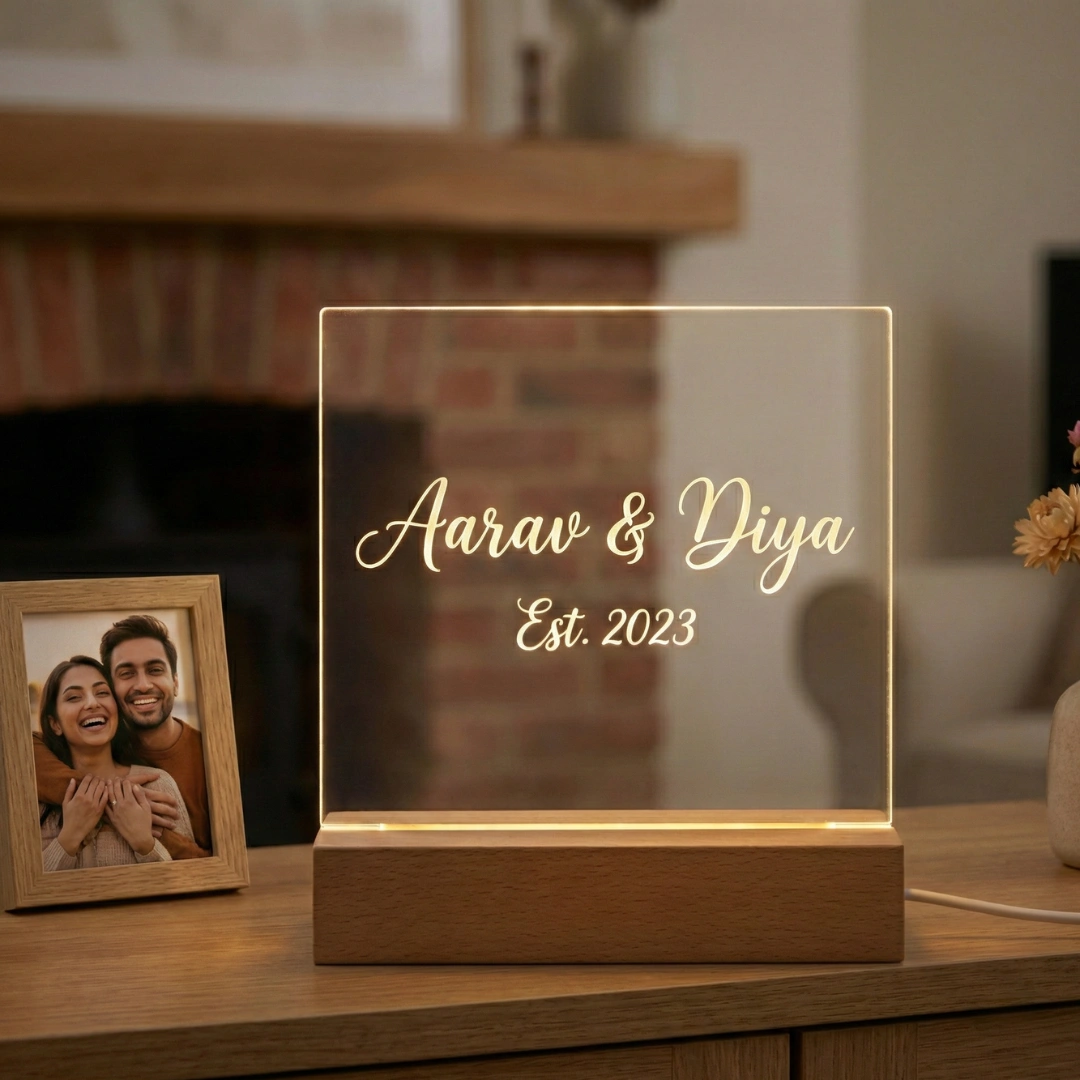 Home couple name led lamp